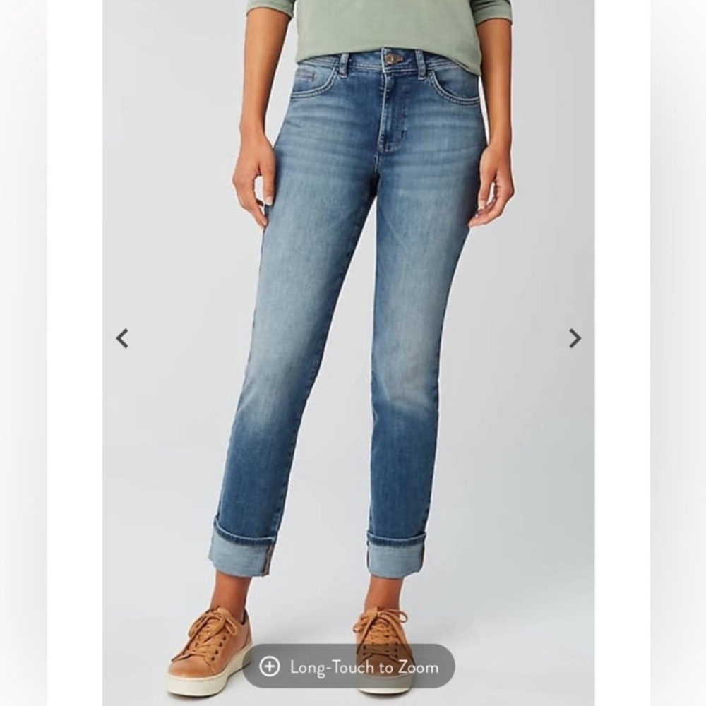 NWT J. Jill Denim High Rise Straight Leg Cuffed Jeans Block Island Wash Size 18